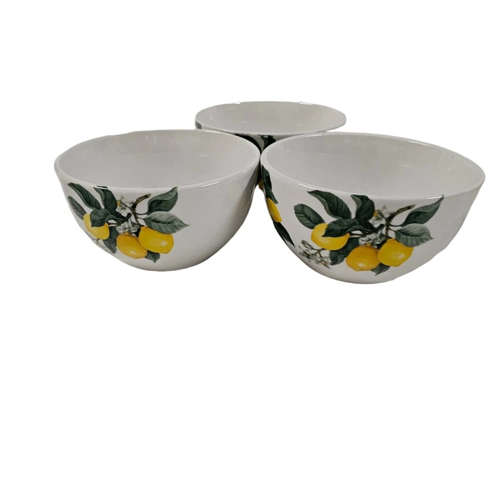 3 Royal‎ Norfolk Lemon Tree Cereal/Salad Bowls 5.25"